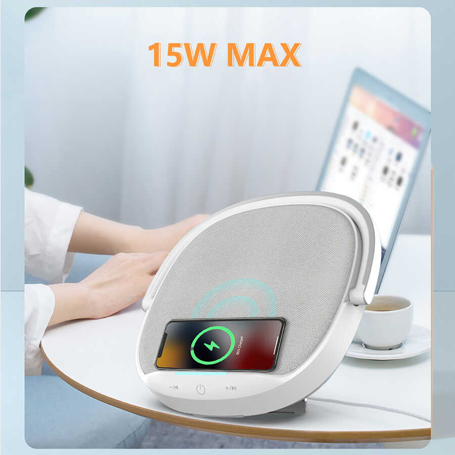 Wiwu Y1 Gece Lambalı Ve Kablosuz Şarj Standlı Bluetooth Speaker Hoparlör - 6 Wiwu Y1 Gece Lambalı Ve Kablosuz Şarj Standlı Bluetooth Speaker Hoparlör - 6